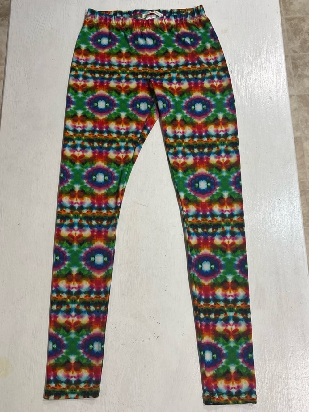 Multicolor Rainbow Kaleidoscope Tie-Dye Leggings